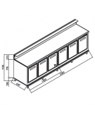 Banco bar refrigerato 6 sportelli motore esterno da cm. 300