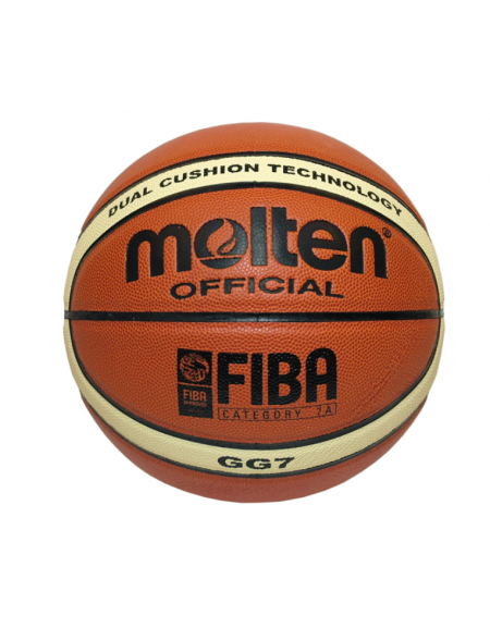 Pallone basket Molten omologato FIBA, in pelle sintetica, misura 7