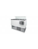Banco pozzetti gelato o granite con riserva - Refrigerazione ventilata - N° 4+4 Carapine da Lt 7,5