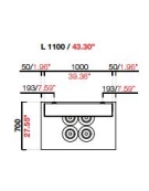 Banco pozzetti gelato o granite con riserva - Refrigerazione ventilata - N° 4+4 Carapine da Lt 7,5