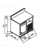 Retrobanco refrigerato per bar 1 sportello+motore interno - Refrigerazione statica 0° +8°C  - cm. 100x55x95/112h