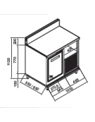 Retrobanco refrigerato 1 sportello motore interno da cm. 100