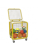 Gabbia porta palloni in acciaio verniciato. Con capienza circa 25/30 palloni. Cm 70x70x90h
