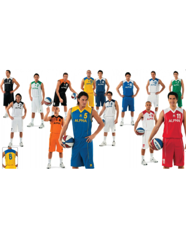 Completo basket numerato composto di canotta, pantaloni e calze