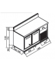 Retrobanco refrigerato per bar 2 sportelli + Motore interno Refrigerazione statica 0° +8°C - cm. 150x55x95/112h