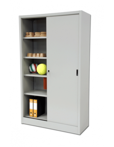 Armadio porta attrezzi di lamiera verniciata ad ante scorrevoli con 4 ripiani - cm 120x45x200h