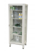 Armadio con pareti a vetri temperati e singola anta a battente - 4 ripiani - cm 60x40x160h