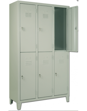 Armadio spogliatoio a 6 posti (3+3) di lamiera verniciata - 6 ante - cm103x35x180h