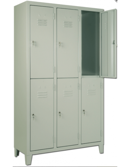 Armadio spogliatoio a 6 posti (3+3) di lamiera verniciata - 6 ante - cm103x35x180h