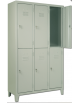 Armadio spogliatoio a 6 posti (3+3) di lamiera verniciata,6 ante - cm103x35x180h