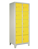 Armadio casellario a 10 posti (2x5h) di lamiera con ante colorate, cm 70x35x180h