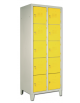 Armadio casellario a 10 posti (2x5h) di lamiera con ante colorate, cm 70x35x180h