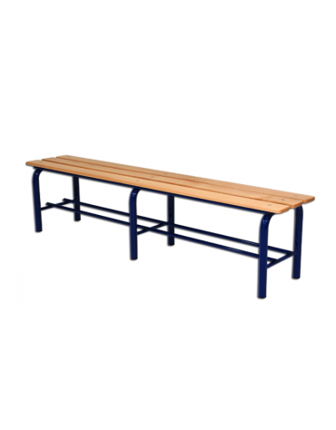 Panchina spogliatoio, in acciaio verniciato e listoni di legno, lunghezza mt 2 - cm 200x35x45