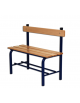 Panchina spogliatoio con schienale, in acciaio verniciato, lunghezza mt 1 - cm 100x40x85h