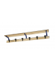 Attaccapanni in legno con porta borse da fissare a parete - lunghezza mt 2 con 6 grucce di nylon