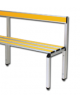 Panchina spogliatoio con schienale, in alluminio anodizzato, lunghezza mt 1 - cm 100x44x87h