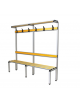 Panchina spogliatoio completa, struttura di alluminio anodizzato, lunghezza mt 2 - cm 200x44x180h