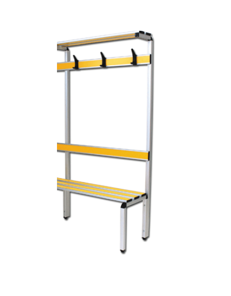 Panchina spogliatoio completa, struttura di alluminio anodizzato, lunghezza mt 1