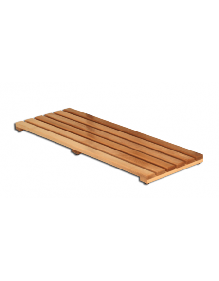 Pedana poggiapiedi di legno verniciato al naturale. Piedini gommati, lunghezza mt 1