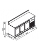 Retrobanco refrigerato per bar 3 sportello + Motore interno Refrigerazione statica 0° +8°C - cm. 200x55x95/112h