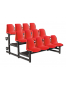 Modulo tribuna mobile pieghevole da 2 mt  - 3 file di seduta con 12 scocche di polipropilene colorato