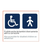 Altalena inclusiva in legno con piattaforma per disabili con accesso per carrozzella - cm 370x160x245h