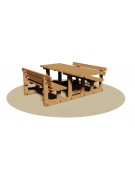 Set Pic nic in legno di pino nordico con tavolo inclusivo e 2 panche con schienale - cm 213x190x80h