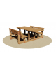 Set Pic nic in legno di pino nordico con tavolo inclusivo e 2 panche con schienale - cm 213x190x80h