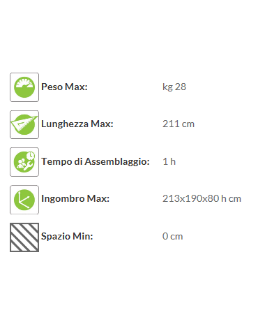 Set Pic nic in legno di pino nordico con tavolo inclusivo e 2 panche con schienale - cm 213x190x80h