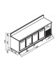 Retrobanco refrigerato per bar 4 sportelli + Motore interno Refrigerazione statica 0° +8°C - cm. 250x55x95/112h