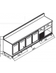 Retrobanco refrigerato per bar 4 sportelli+N° 1 Vano neutro - Motore interno- Refrigerazione statica 0° +8°C - cm 300x55x95/112h