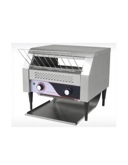 Tostapane a nastro in acciaio inox - 400/500 fette/h - cassetto raccogli briciole - mm 465x430x430h