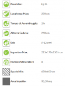 Palestrina in legno con arrampicata , fune, coppia di anelli, pertica e parete con appigli - Da interrare o da tassellare