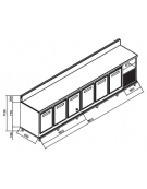 Retrobanco refrigerato 6 sportelli motore interno da cm. 350