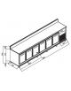 Retrobanco refrigerato 6 sportelli motore interno - Refrigerazione statica e motore interno - cm. 350x65x112h