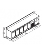 Retrobanco refrigerato 5 sportelli motore interno da cm. 350