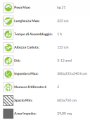 Altalena in legno per parco giochi 2 posti (sedili piani) - Da interrare o filo pavimento - dimensioni cm 380x235x240h