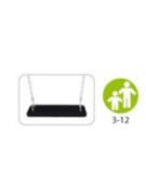 Altalena in legno da giardino per bambini 2 posti (sedili piani) - Da interrare o filo pavimento - Certificata Norme Europee EN 