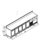 Retrobanco refrigerato 5 sportelli ed un vano aperto neutro - Refrigerazione ventilata e motore interno - cm. 350x65x112h