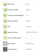 Bilanciere oscillante in acciaio zincato con sedili in gomma antiurto e asse centrale - cm 355x33x305h