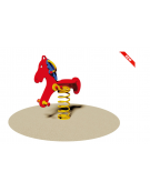 Gioco a molla Cavallo in polietilene - monoposto - per esterno o giardino - cm 76x25x85h