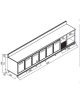 Retrobanco refrigerato 6 sportelli ed un vano aperto neutro - Refrigerazione statica e motore interno - cm. 400x65x112h