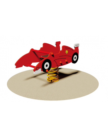 Gioco Automobile a Molla monoposto con sagoma in legno - Da interrare o da tassellare filo pavimento - cm 100x44x60h