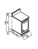 Retrobanco refrigerato 1 sportello motore remoto da cm. 54,5