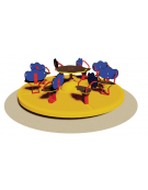 Giostra con Sedili 8 Posti, pianale di appoggio in vetroresina - struttura in acciaio verniciato - cm 201x65h