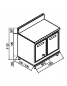 Retrobanco bar refrigerato 2 sportelli motore remoto da cm. 100
