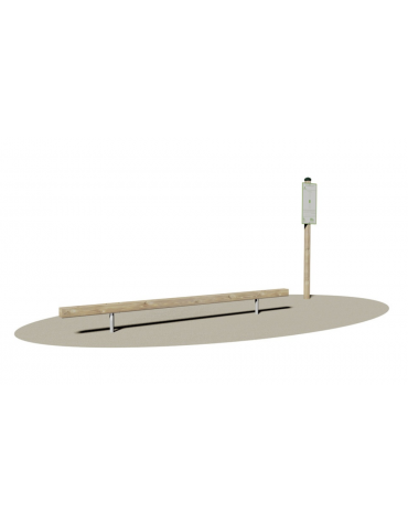 Attrezzo fitness per salto a piedi uniti in legno e acciaio - dimensioni cm 290x9x20h
