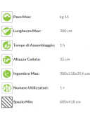 Attrezzo fitness per Flessione tronco in legno con travi orizzontali in acciaio - cm 290x118x35h