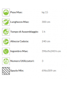 Stazione Trazioni alla sbarra - realizzata in legno e acciaio con tre barre orizzontali - cm 396x9x240h