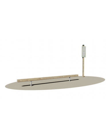 Trave di equilibrio in legno con supporti in acciaio zincato - cm 290x9x30h